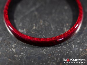 Alfa Romeo Stelvio Rear Emblem Frame Trim - Carbon Fiber - Red Candy